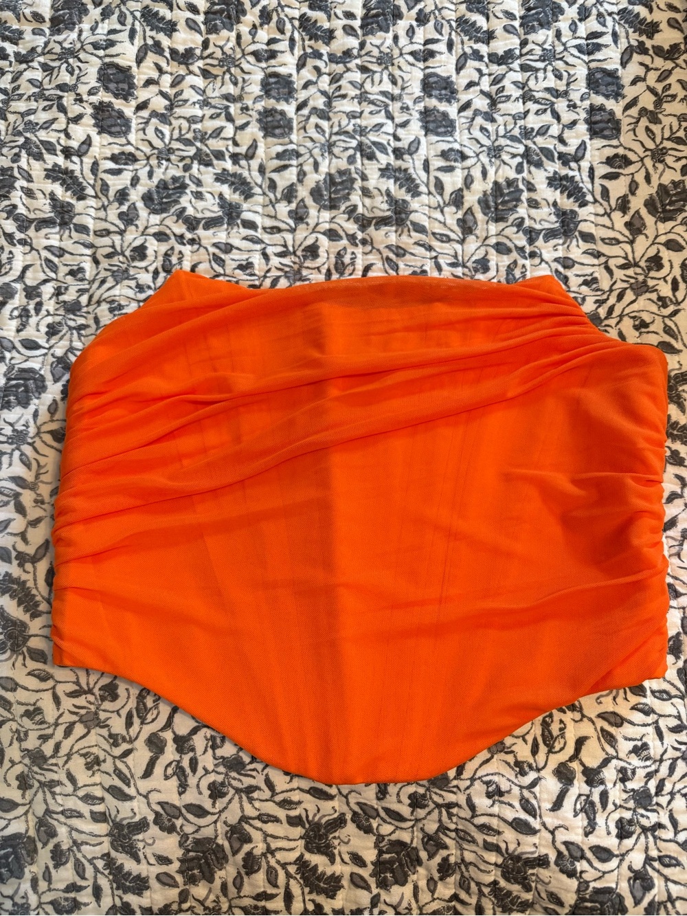 Orange Strapless Ruched Women’s Corset